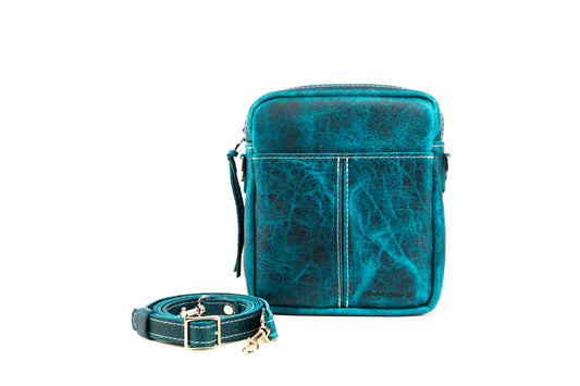 blue bison cross body bag